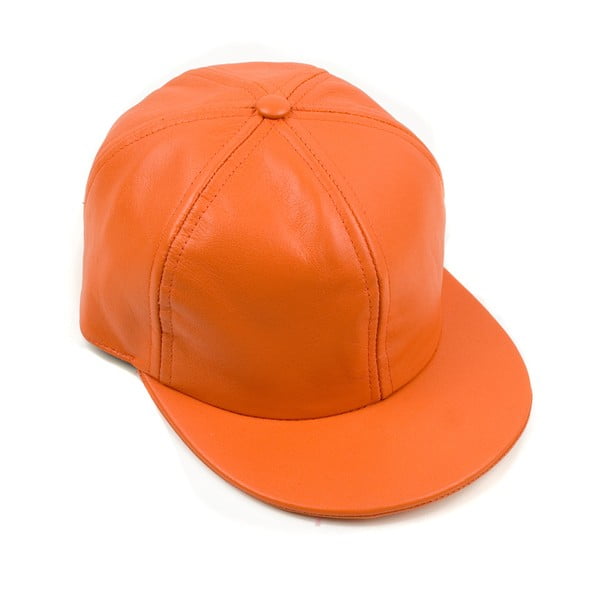Kožená kšiltovka Nappa 6 Orange