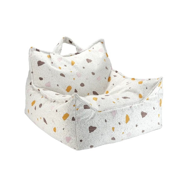 Valge buklee/šenillkangast laste kott-tool Terrazzo Chair - Wigiwama