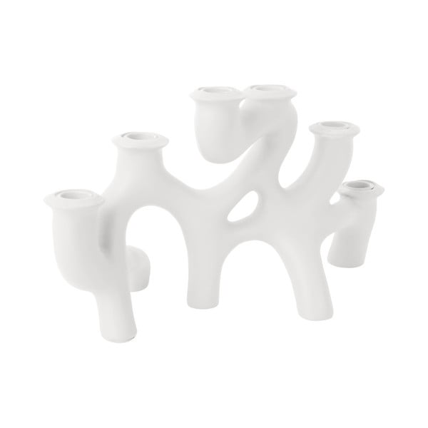 Valge polüresiinist küünlajalg Swirls - PT LIVING-image-3