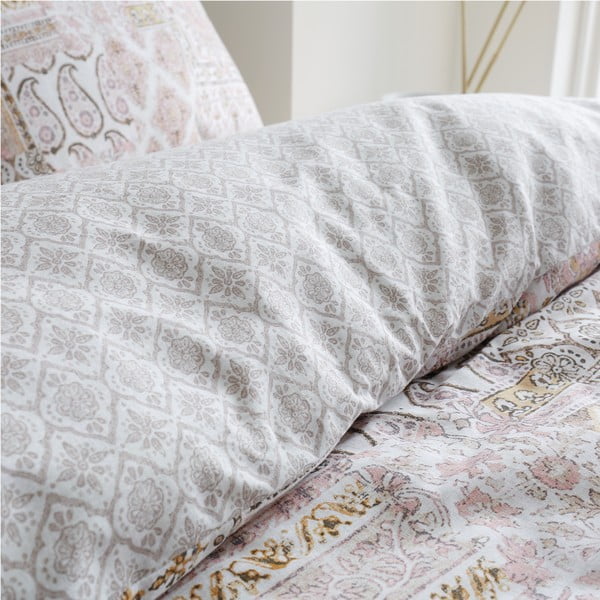 Beež puuvillane voodipesu 200x200 cm Iniko Patchwork - Pineapple Elephant-image-4