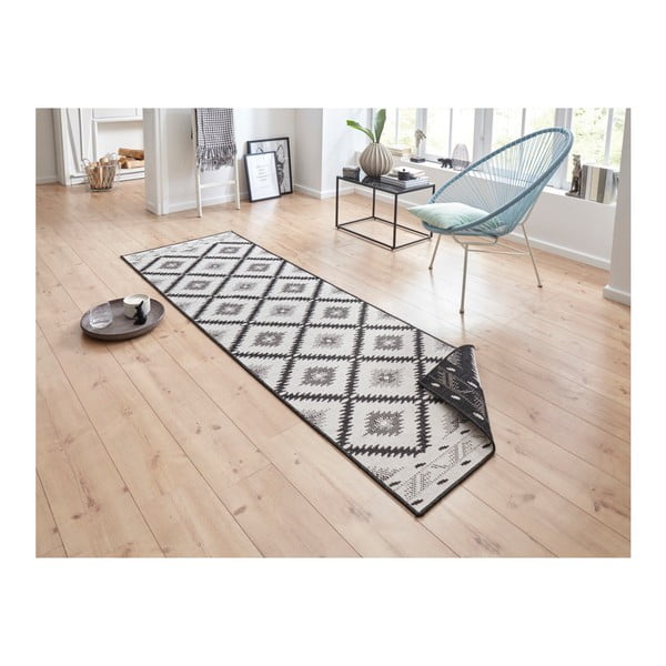 Must ja kreemjas välisvaip , 80 x 350 cm Malibu - NORTHRUGS-image-3