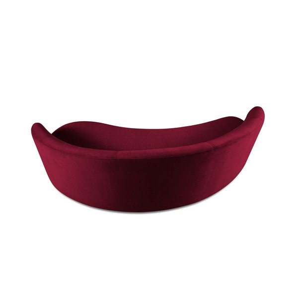 Burgundia värvi sametist asümmeetriline diivan, paremal pool. Debbie - Mazzini Sofas-image-3