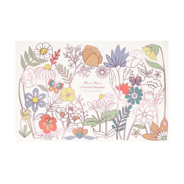 Pabertaldrikud 8 tk komplektis 28x42,5 cm Butterflies & Flowers - Meri Meri