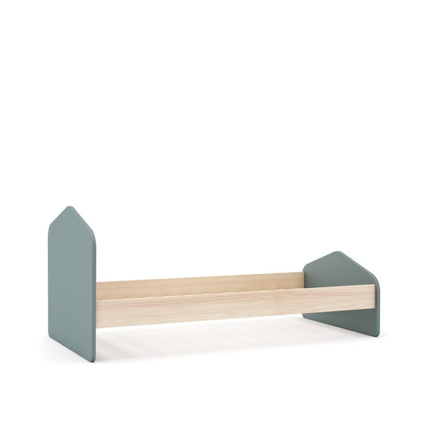 Hallikasroheline männispoonist lastevoodi koos voodipõhjaga 90x190 cm Estefania – Marckeric-image-4