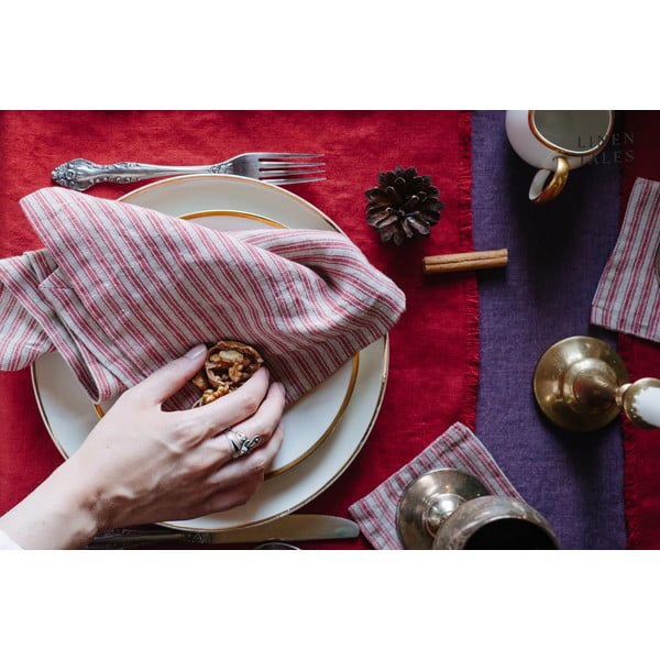 Triibulised klaasialused 4 tk komplektis - Linen Tales-image-3