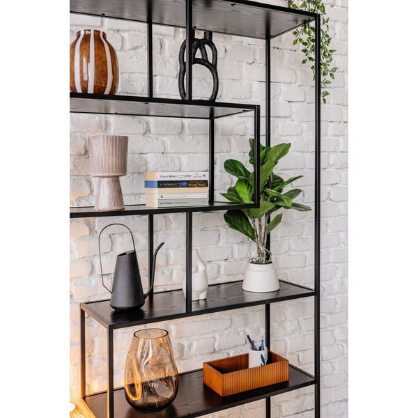 Must raamaturiiul tuhkpuu dekooriga 114x185 cm Seaford - Actona-image-4