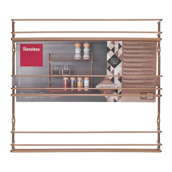 3 riiuliga vaskne seinale paigaldatav vürtsiriiul - Metaltex-image-2