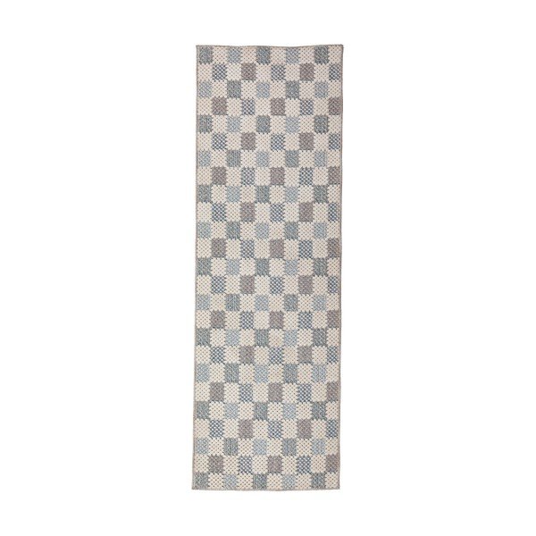 Sinine pestav puuvillaseguga jooksja 80x230 cm Muted Checkerboard - Flair Rugs