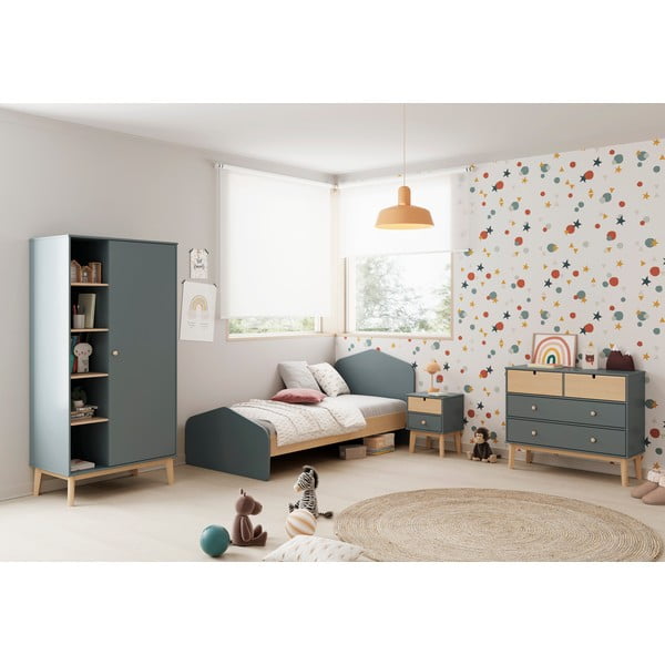 Hallikasroheline laste kummut 100x81x40 cm Estefania – Marckeric-image-1