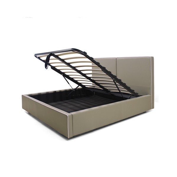 Čalouněná postel Matr 160x180 cm, šedá-image-1