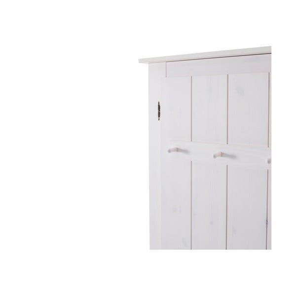 Valge peegliga männipuidust riidekapp 120x170 cm Bertram - Støraa-image-2