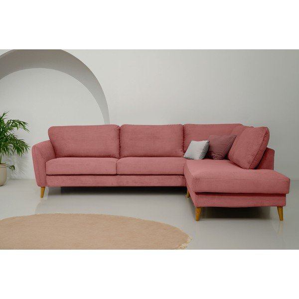 Roosa velvetist nurgadiivan (parem nurk) Paris - Scandic-image-1