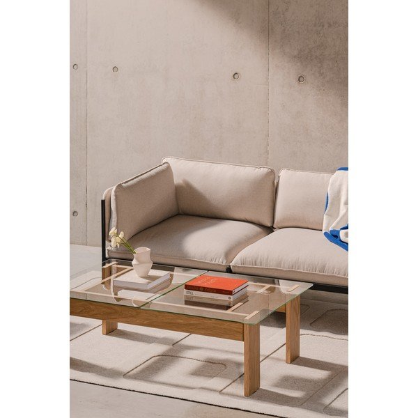 Kohvilaud klaasist pealispinnaga naturaalses värvitoonis 86x132 cm Naiko - noo.ma-image-3