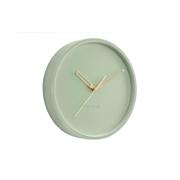 Jadeitově zelené sametové nástěnné hodiny Karlsson Lush, ø 30 cm-image-1