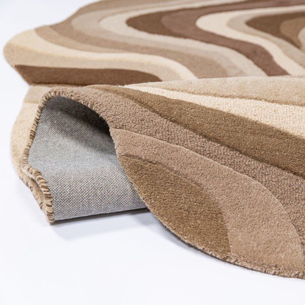 Pruun/beež käsitsi kootud villavaip 160x230 cm Envy Wool - Flair Rugs-image-3