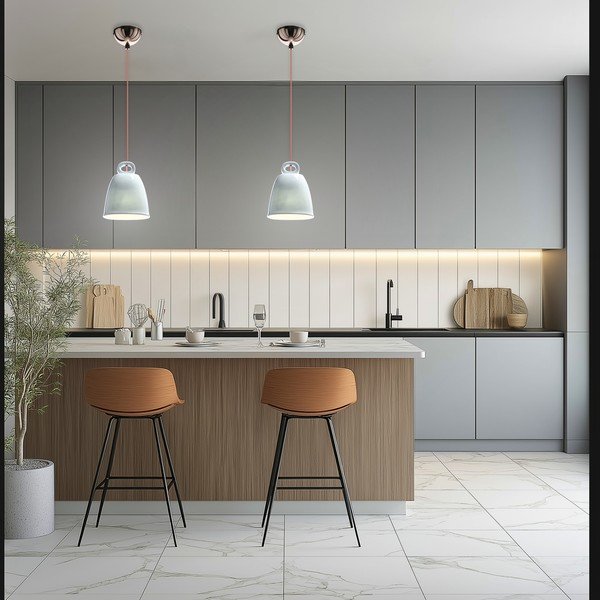 Sinine rippvalgusti keraamilise varjuga Sewilla - Candellux Lighting-image-4