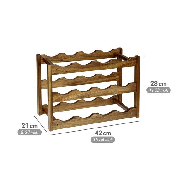 Täispuidust veiniriiul, pudelite arv 12, 42x28x21 cm Fondi - Wenko-image-2