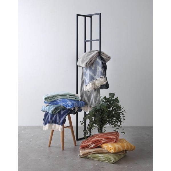 Mustangikollane ruuduline puuvillane kangas , 140 x 180 cm Mallorca - Euromant-image-1