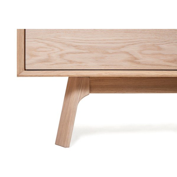 Nízká komoda z bílého dubového dřeva s 3 dvířky Unique Furniture Vivara-image-1