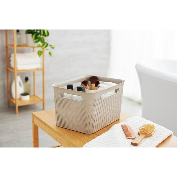 Beeži värvi hoiukorv taaskasutatud plastikust Brisen - Rotho-image-4