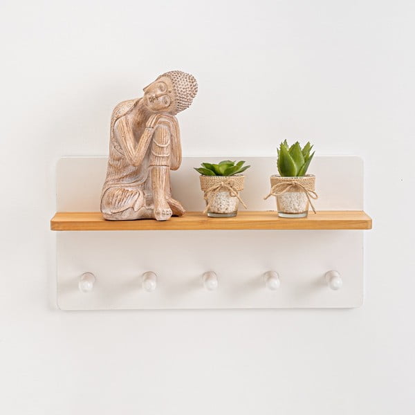 Valge riiuliga seinanagi - Casa Selección-image-1