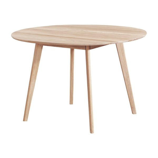 Jídelní stůl z běleného dubového dřeva Folke Yumi, ∅ 115 cm