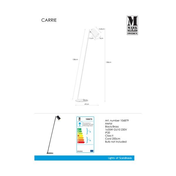 Černá volně stojící lampa Markslöjd Carrie-image-2