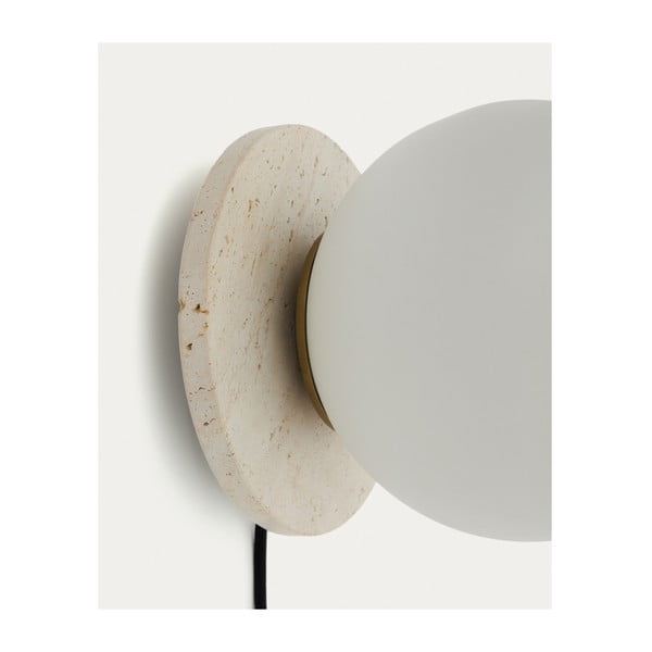 Valge-kreem marmorist seinavalgusti ø 20 cm Malachi - Kave Home-image-3