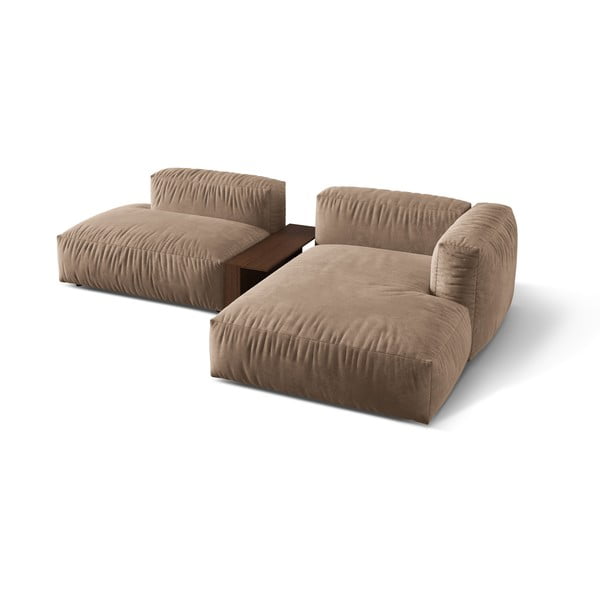 Helepruun bukleekangast modulaarne nurgadiivan (parem nurk) Martina - Micadoni Home-image-2