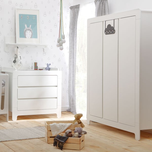 Bílá šatní skříň Pinio Moon, 185 x 142 cm-image-3