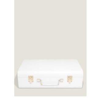 Valge dekoratiivne kunstnahast hoiukarp 50x30x15 cm - Stackers