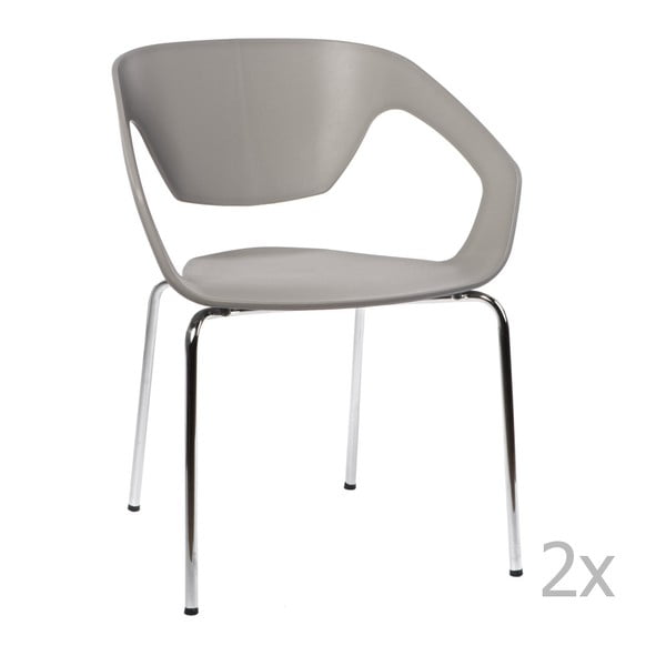 Sada 2 šedých židlí D2 Space