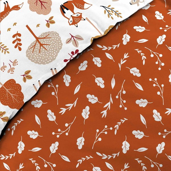 Valge-terrakota puuvillane laste voodipesu üheinimesevoodile 140x200 cm Roxy - douceur d'intérieur-image-3