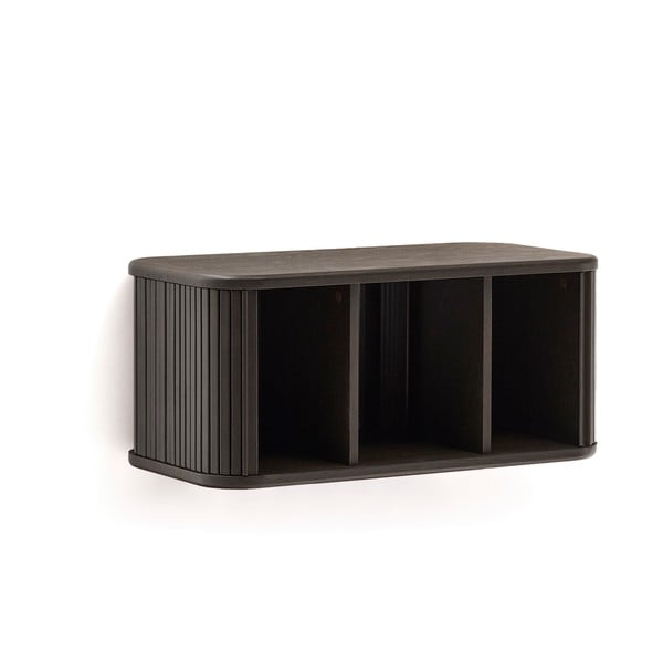 Tumepruun saarepuidu spoonist seinale kinnitatav valamukapp 90x40 cm Mailen - Kave Home-image-4