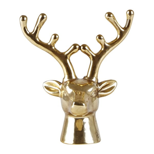 Dekorativní soška KJ Collection Reindeer Gold Head, 13,5 cm