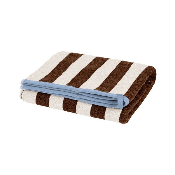 Pruun/kreemikas frotee puuvillane vannirätik 70x140 cm Gobo - noo.ma
