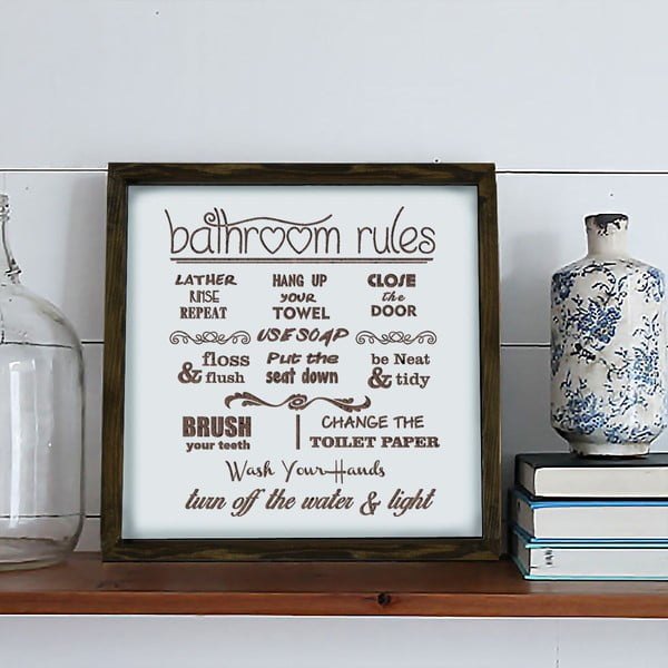 Silt 34x34 cm Bathroom Rules – Evila Originals