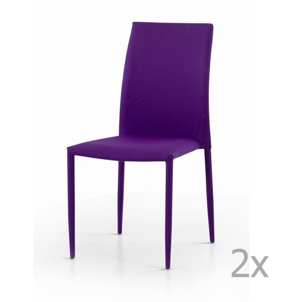 Sada 2 fialových jídelních židlí Castagnetti Fabi