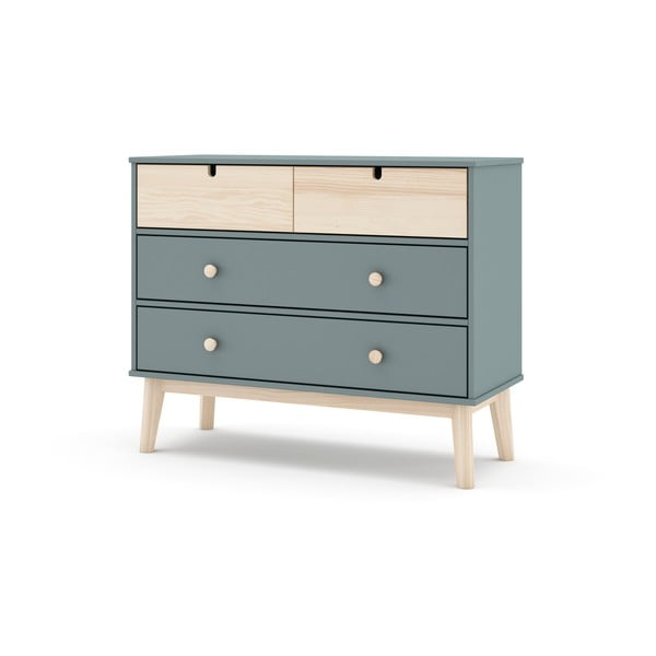 Hallikasroheline laste kummut 100x81x40 cm Estefania – Marckeric-image-4