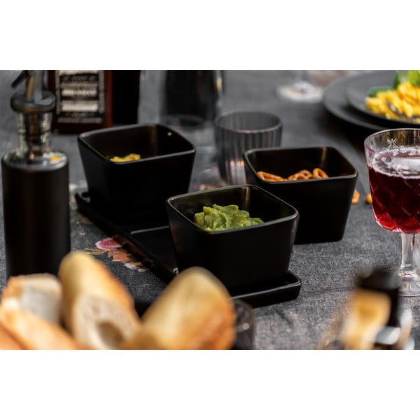 Mattmustad keraamilised serveerimiskausid 3-osalises komplektis Snack & Dip - Wenko-image-4