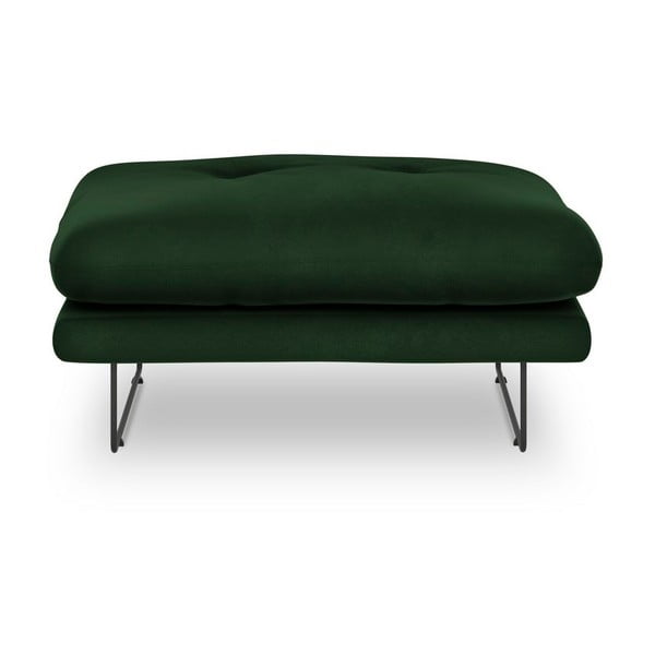 Lahvově zelený puf se sametovým potahem Windsor & Co Sofas Gravity