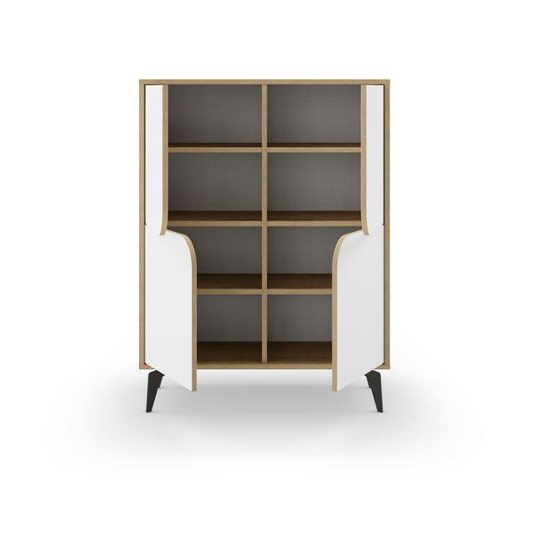 Valge-puiduvärvi tammedekooriga kapp 90x120 cm Nola - Marckeric-image-4