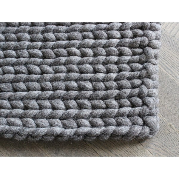 Pähklipruun punutud villane vaip , 170 x 240 cm Braided Rugs - Wooldot-image-1