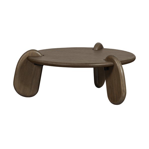 Pruun ümmargune pähklipuu dekooriga laud ø 100 cm Imbue - BePureHome-image-1