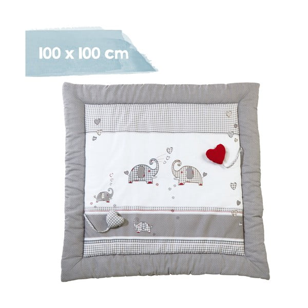 Valge/hall laste mängumatt 100x100 cm Jumbo twins - Roba-image-1