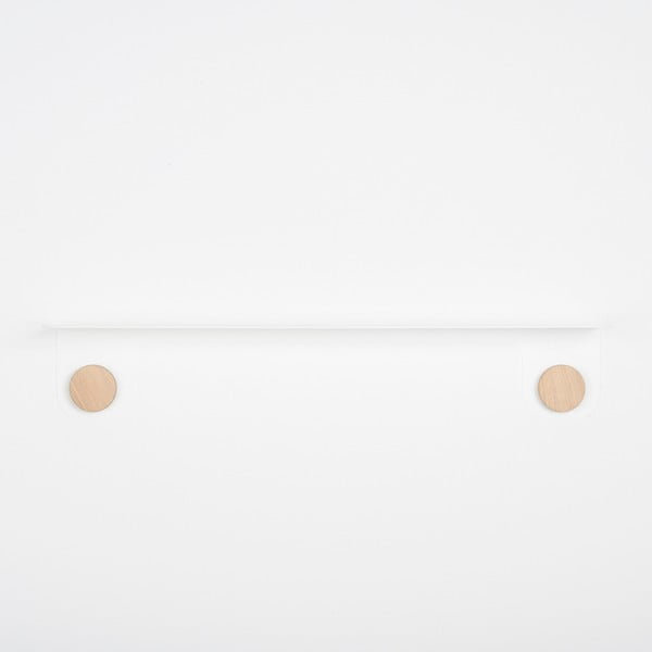 Valge terasest seinariiul tammepuust detailidega, 2 konksuga, pikkus 70 cm. Hook - Gazzda-image-2