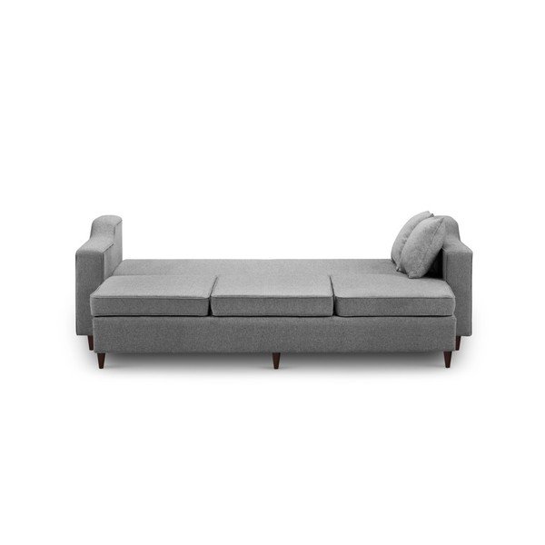 Tmavě šedá třímístná rozkládací pohovka s úložným prostorem Mazzini Sofas Narcisse-image-1