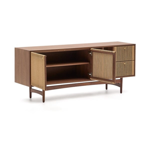 Pruun pähklipuidust madal kummut 180x73 cm Elan - Kave Home-image-3