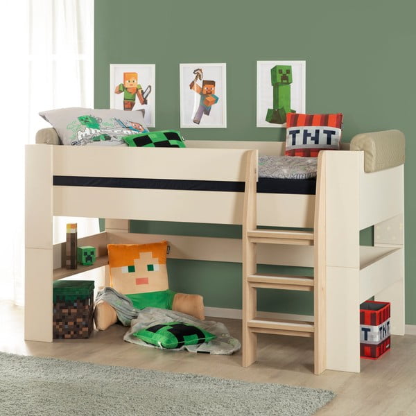 Beež kõrgendatud lastevoodi ilma voodipõhjata 90x200 cm Loft - Roba-image-3