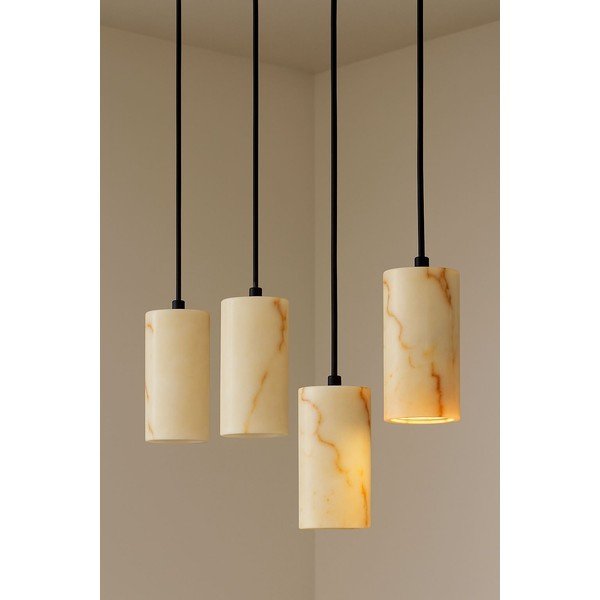 Kreemikas ripplamp marmorist varjuga ø 6,5 cm Selma - Opviq lights-image-1